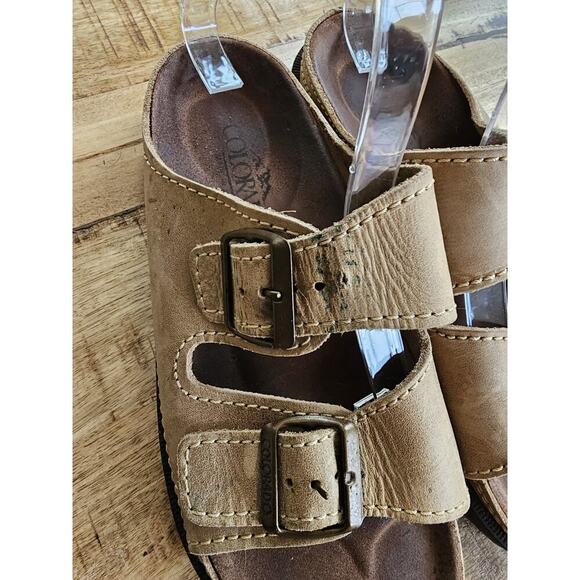 Colorado Leather Slip on Slides Sandals Size US 10 Women's Made in Spain - Picture 4 of 10